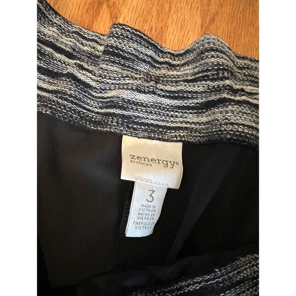 CHICO’S 3 zenergy joggers workout active pullon pants Black Gray - Picture 2 of 3